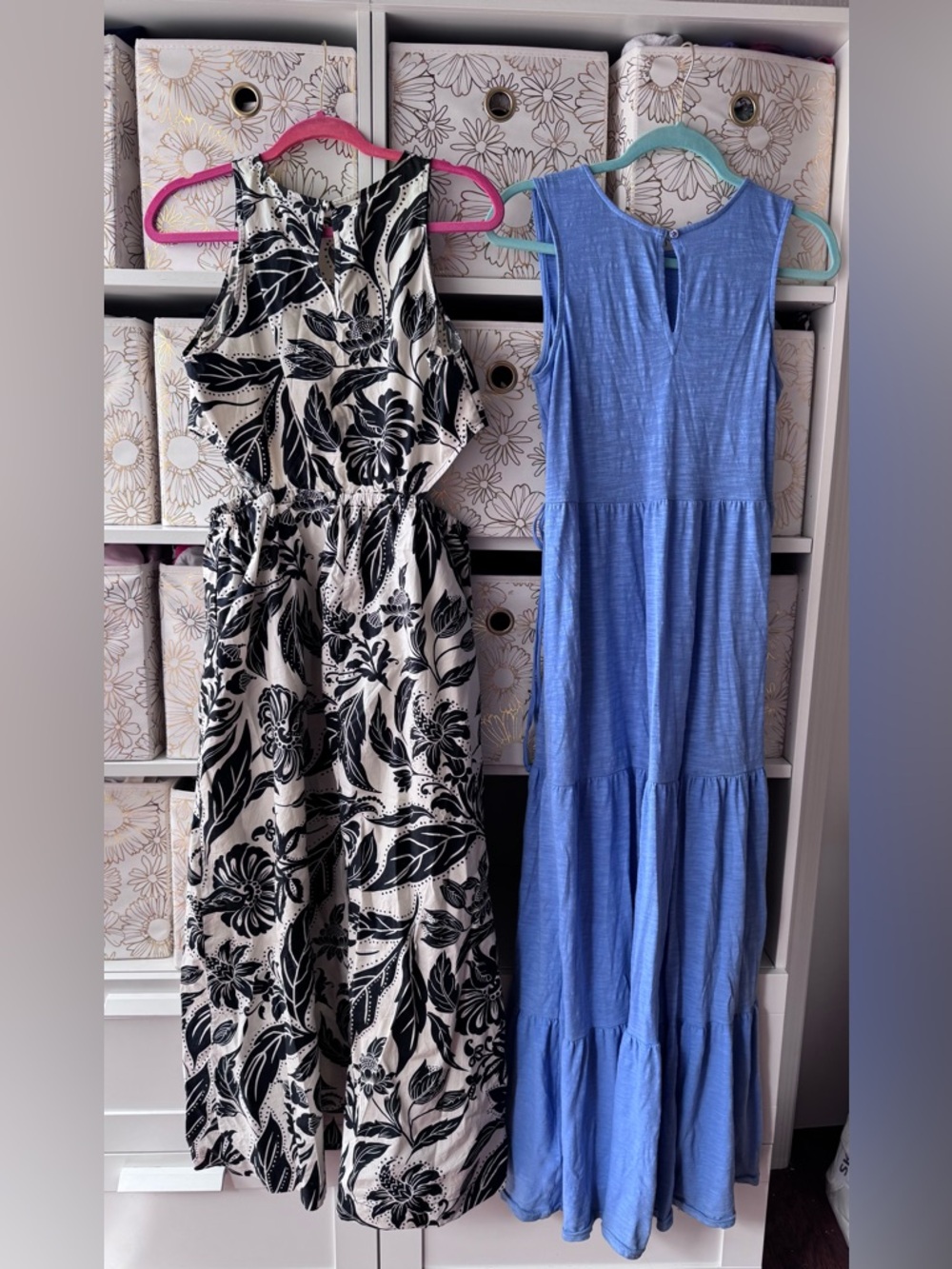 Who What Wear Black/Cream Floral and Caslon BlueMaxi Dresses. Both with Pockets🙂 - Picture 2 of 5